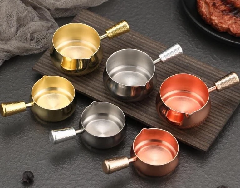 

304 Stainless Steel Sauce Cup with Handle American Style Steak Dipping Cup Restaurant Ketchup Bowl Food Grade Condiment Cups