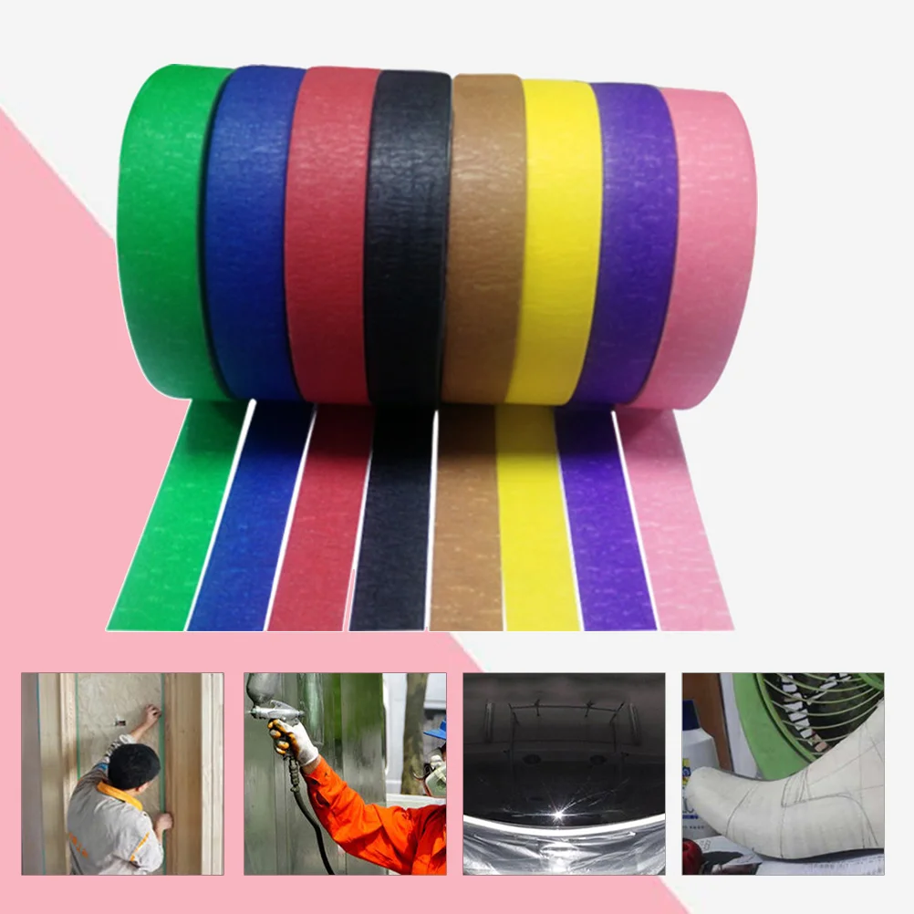 6 PCS Outdoor Use Tape Strong Sticky Wrinkle Paper Hand Torn No Residue Adhesive Indoor