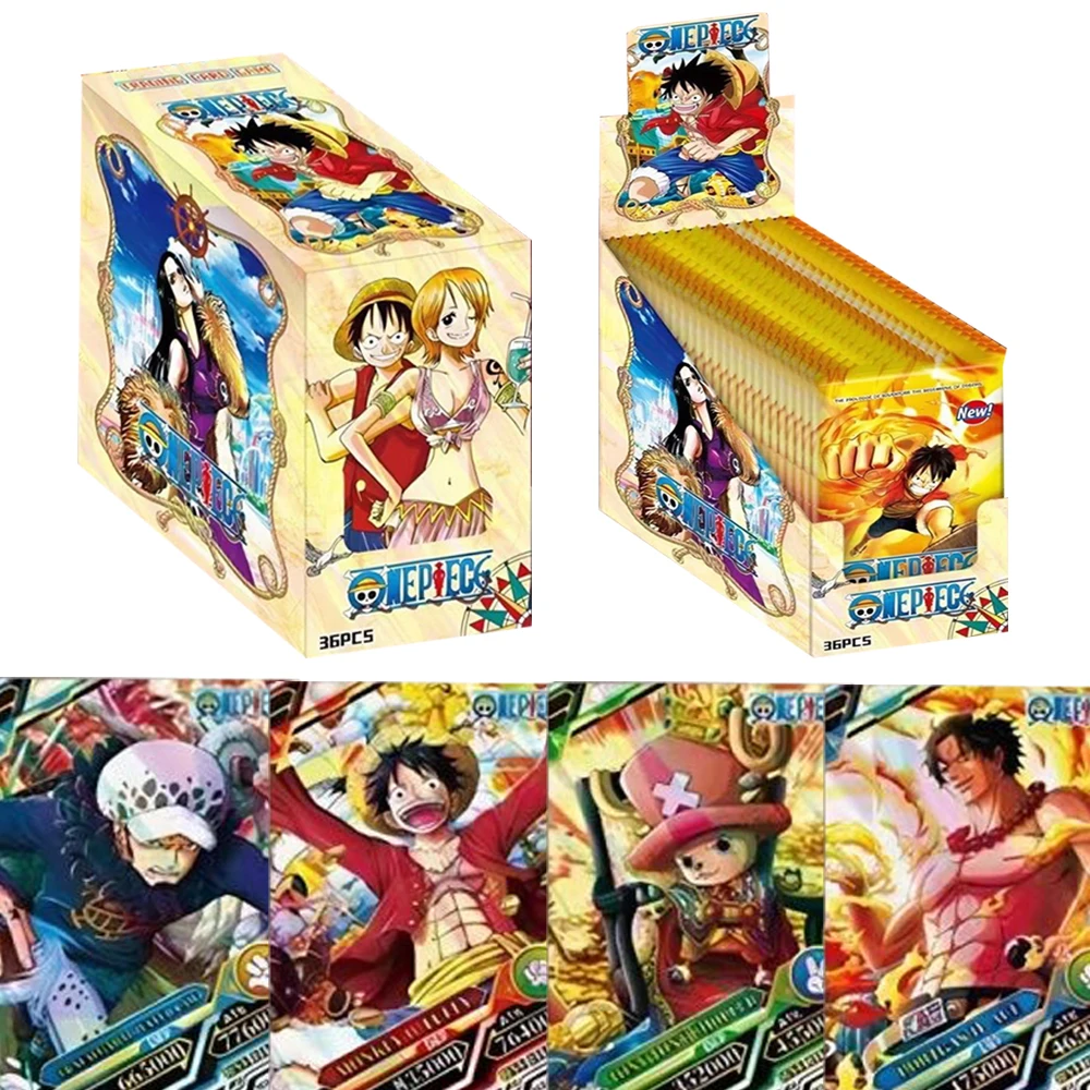 

One Piece Game Collection Cards Anime Enchanting Figures Luffy Zoro Nami Creative English Style Battle Flash Cards Gifts for Kid