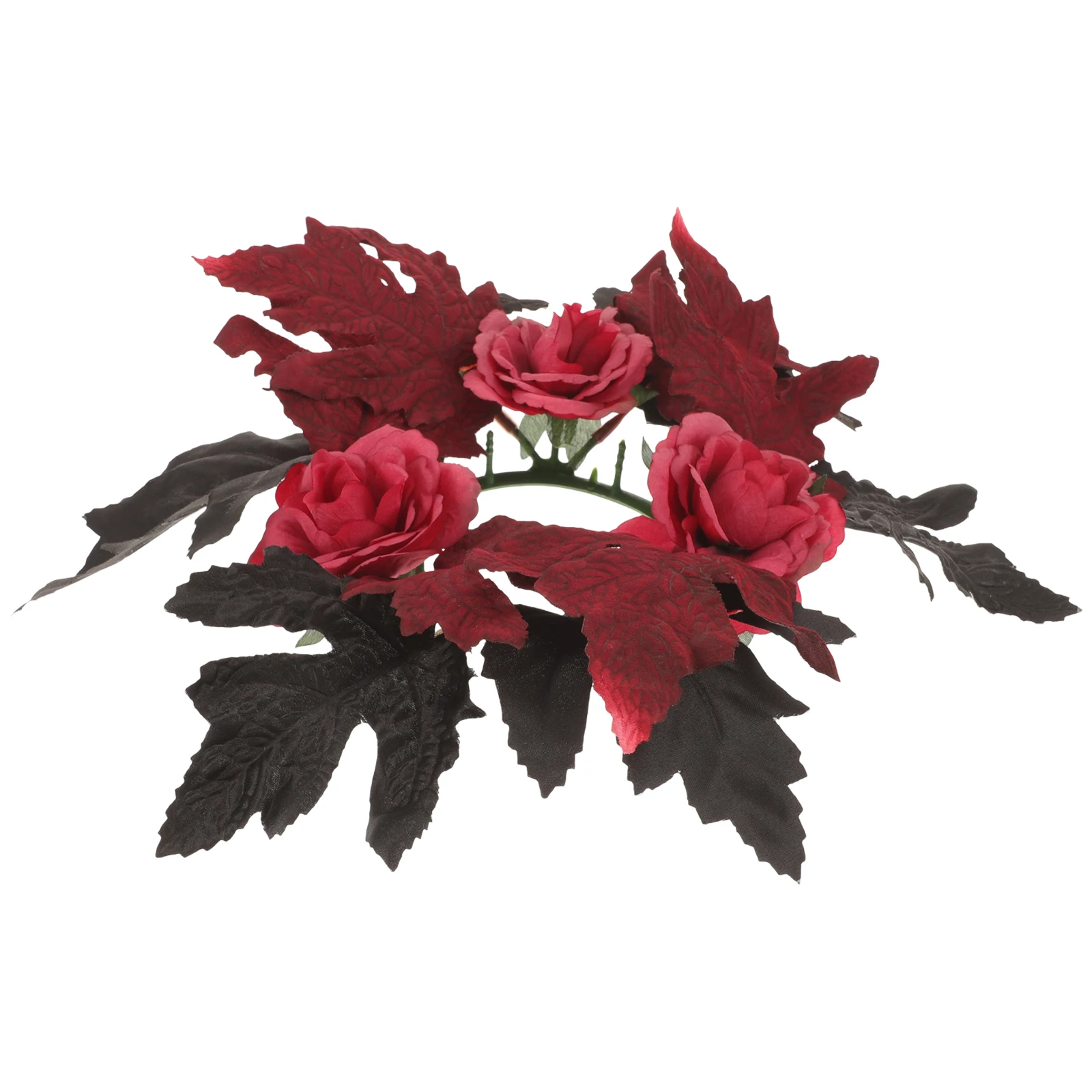 

Halloween Ring Wreath Autumn Leaf Decor Wall Garland Table Centerpiece Holder Artificial Leaf Ring