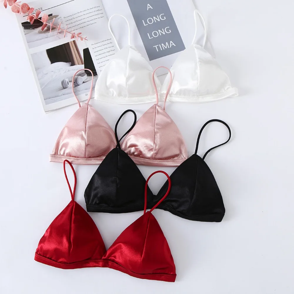 Top Seamless Deep V-shape Beauty Back Women Bras Satin Bra Push Up Bralette