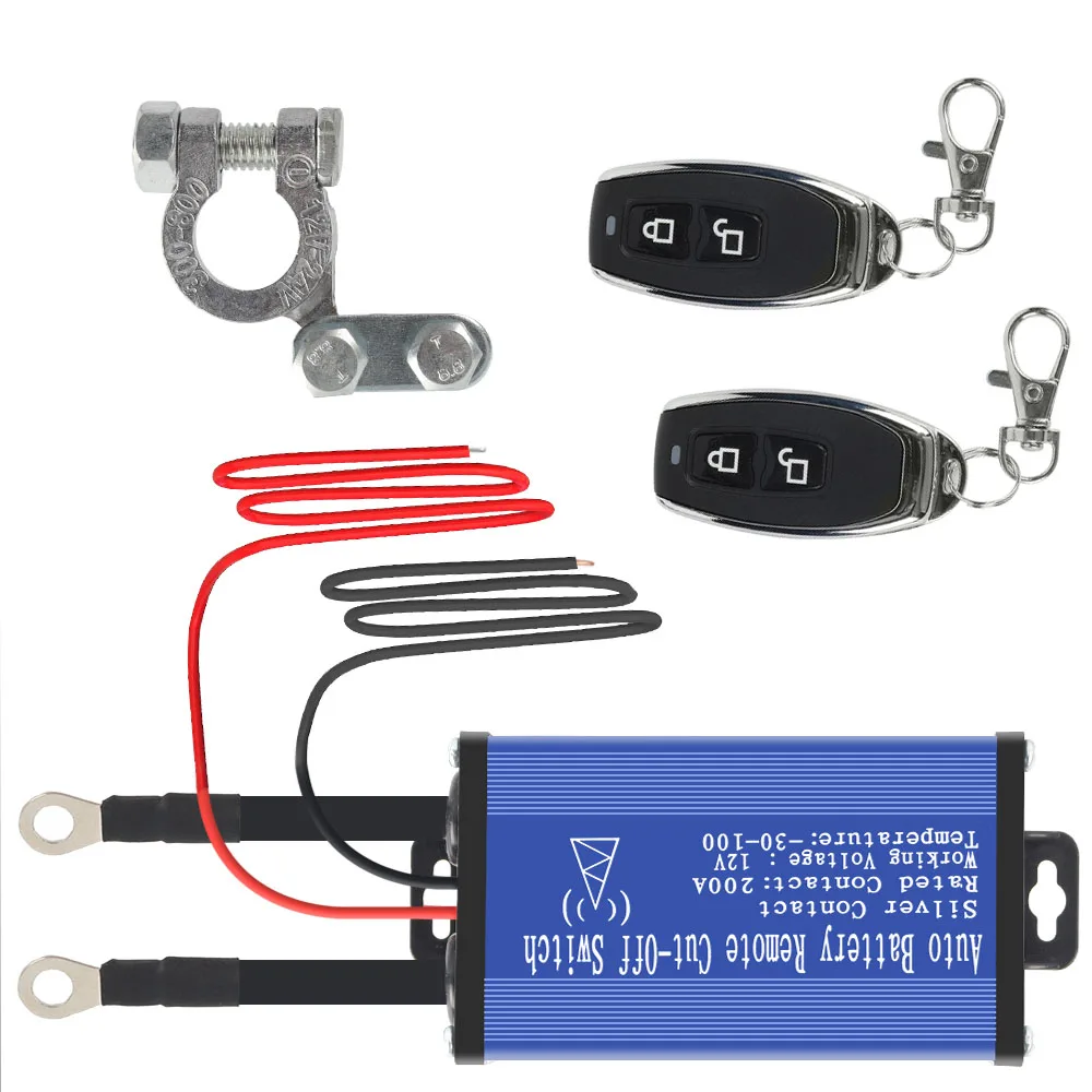 

1 Set Universal Car Battery Disconnect 12V Cut Off Isolator Master Switches With Wireless Remote Battery Disconnect With Control