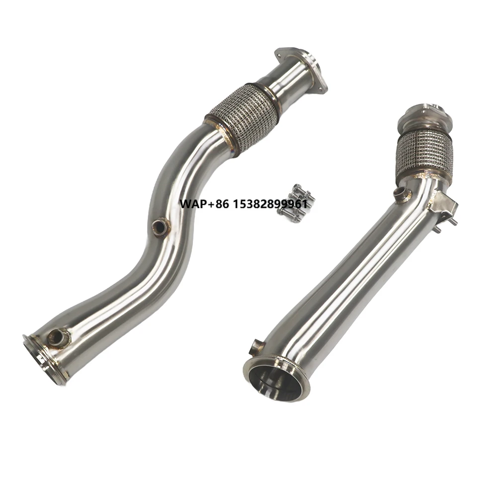 High Performance Stainless Steel Exhaust Downpipe for  X3M X4M F97 F98 S58B30A 2019-2022 3.0T Brushed Finish Straight Header