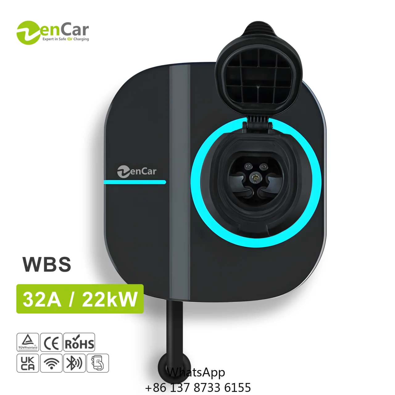 New Wholesale 32A EV Smart Wallbox 22kW With Type 2 Shutter Socket IP66 Rated TUV/CE Certified