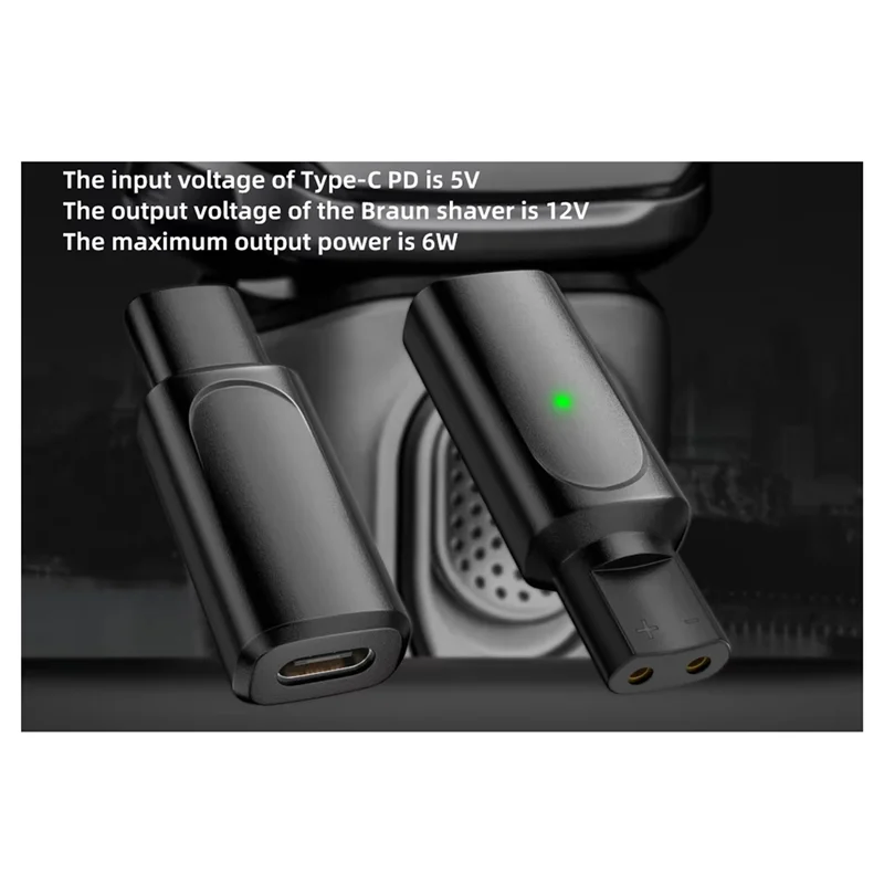 B86B-For Braun Series 3 5 7 9 6 1 XT5 12V Type-C Shaver Charger Adapter Charging Converter Electric Razor