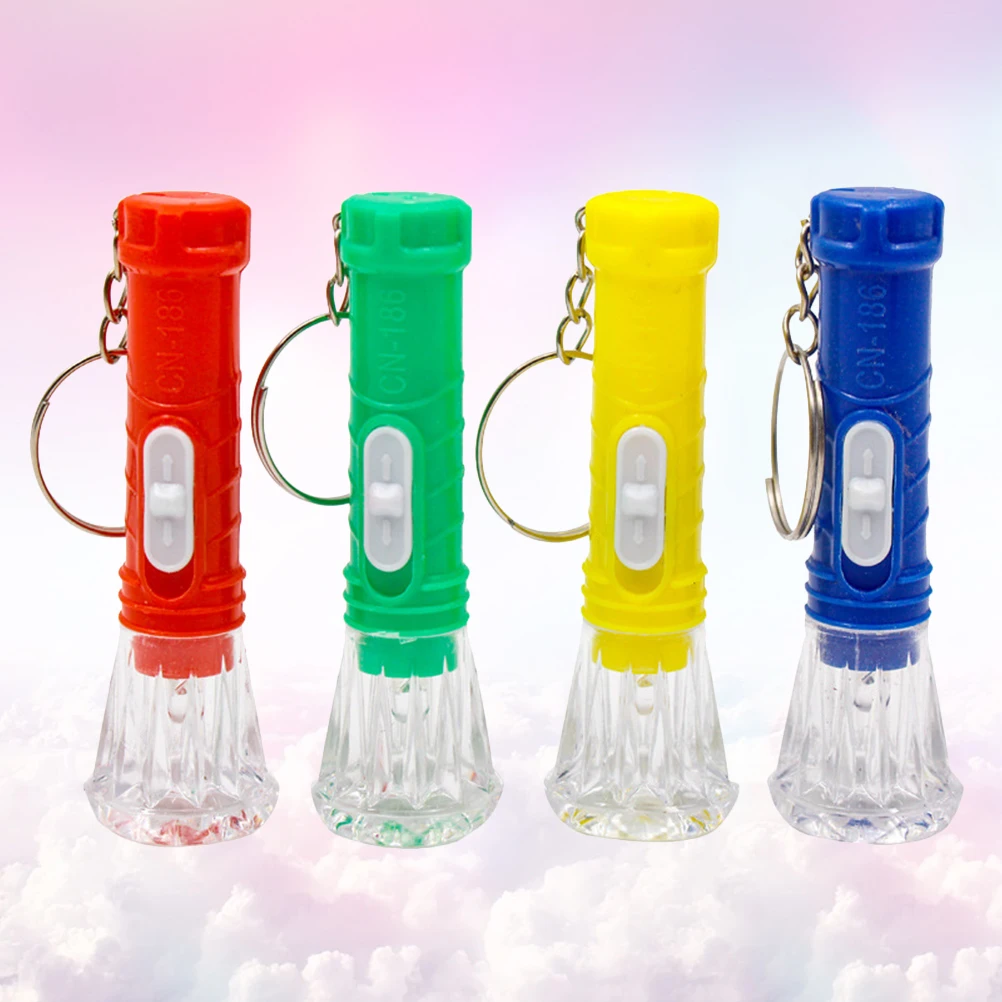 

13pcs Mini Flashlight Torch Plastic Transparent Bright Color Keychain Flashlight For Birthday Gift