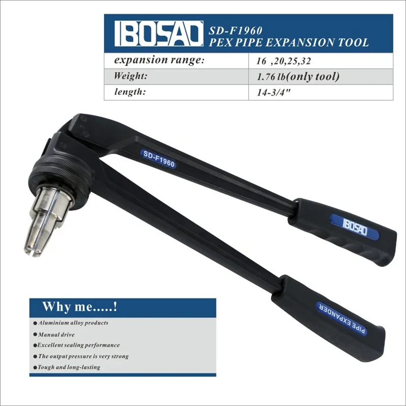 

SD-F1960 PEX Pipe Tube Expander 16,20,25,32mm Expansion Tool Kit for Water and Radiator Connection With Cutter