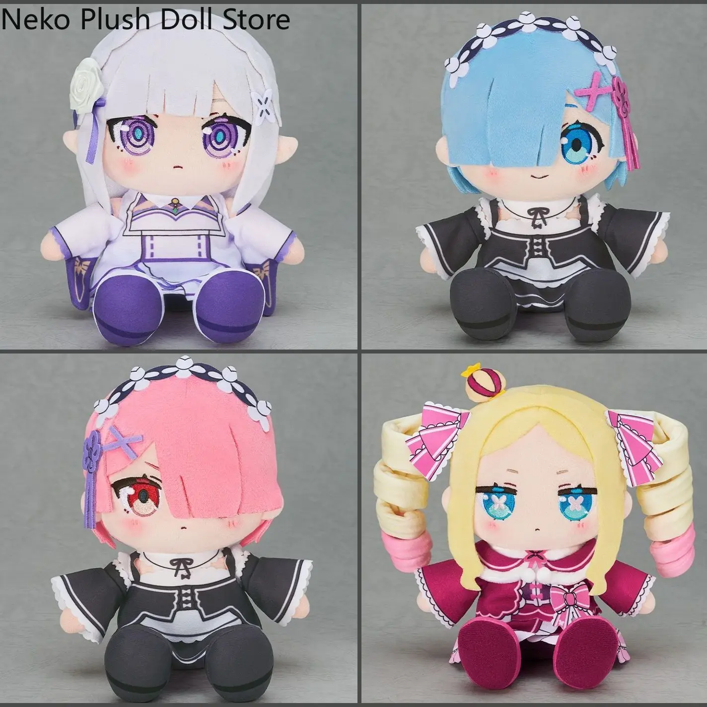 

Re:Zero Emilia Rem Ram аниме косплей мультфильм пушистая хлопковая кукла одеваются милые плюшевые игрушки подушка для тела подарок на день рождения 30 см