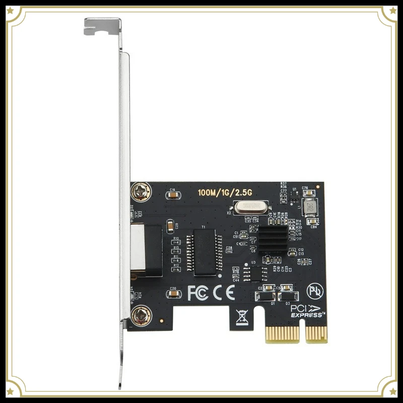 PCI‑E 2.5G Wired LAN Adapter 2500/1000Mbps RTL8125B Chip Gaming Network Card for Desktop PC ROS Aggregation