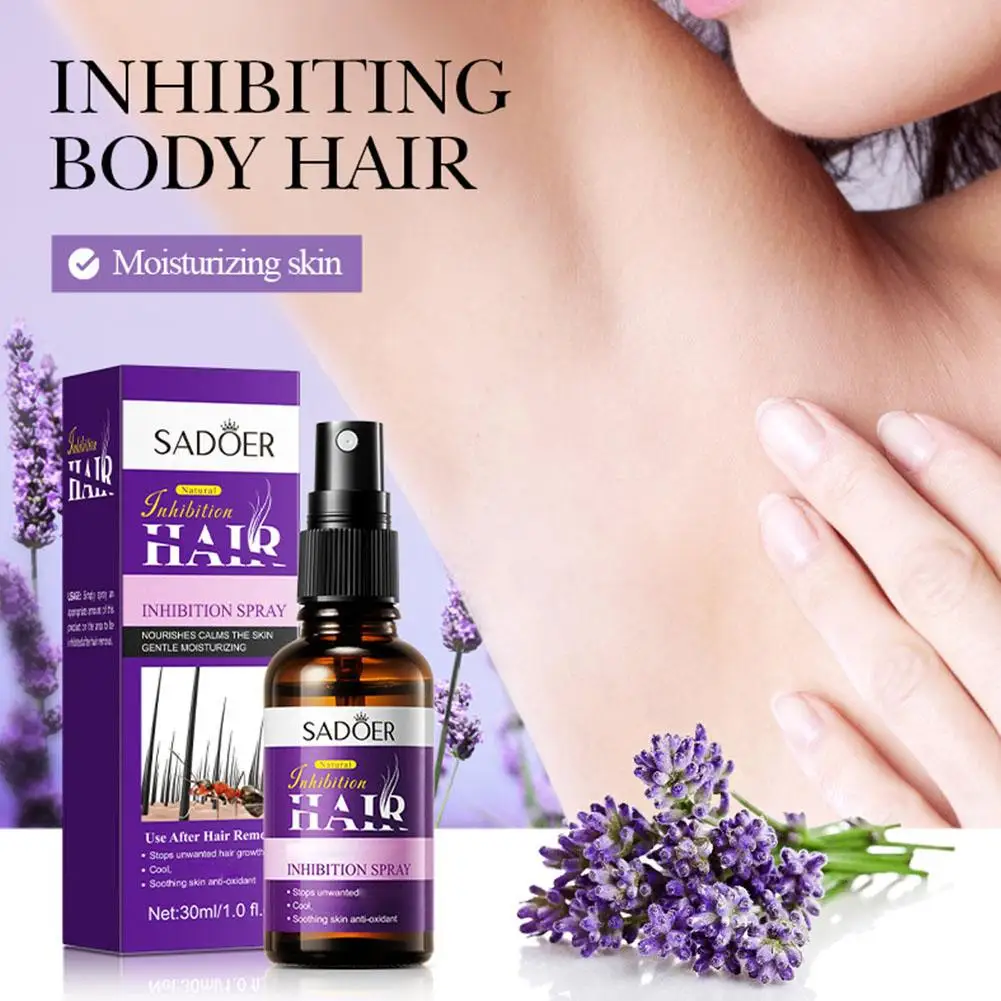 

SADOER 30ml Powerful Permanent Painless Hair Removal Ant Pores Oil Stop Spray Skin Inhibitor Growth Hair Shrink Spray Smoot Z8L5
