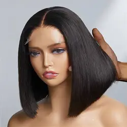 13x4 Short Bob Lace Brazilian Straight Wig 4x4 Lace Bob Lace Human Hair Wigs for Black Women Pre Plucked Remy Lace Front Wigs