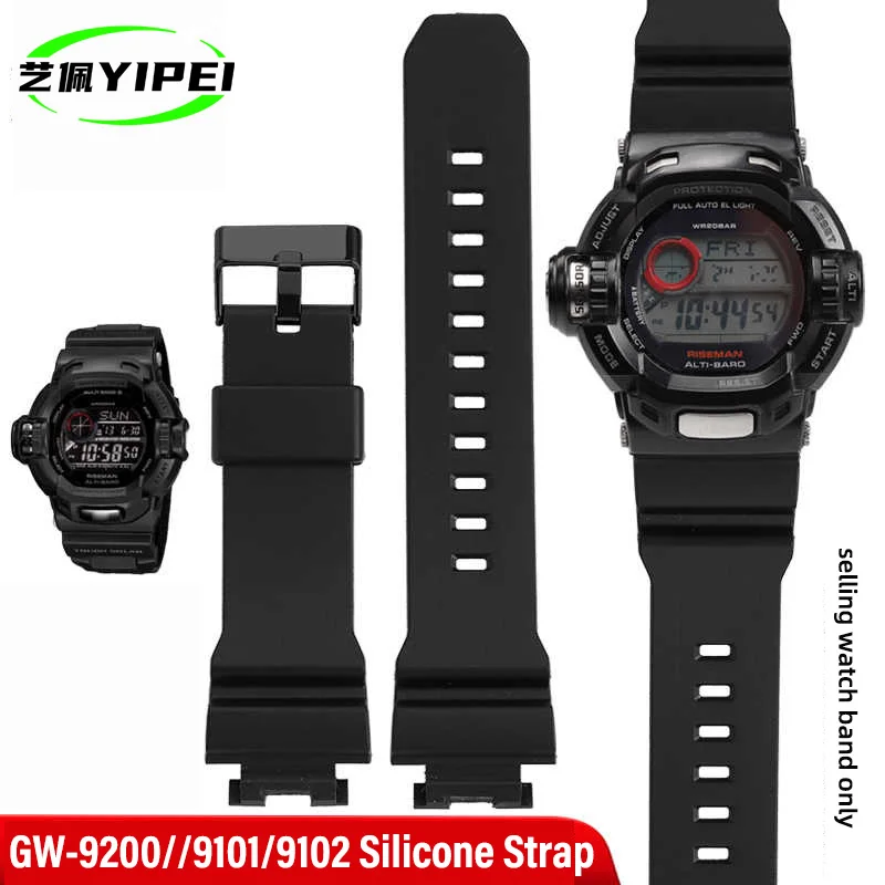 GW-9200 Black Silicone strap For Casio G-9200 GW-9110 GW-9101/9125 Waterproof rubber watchband man Replace bracelet accessories