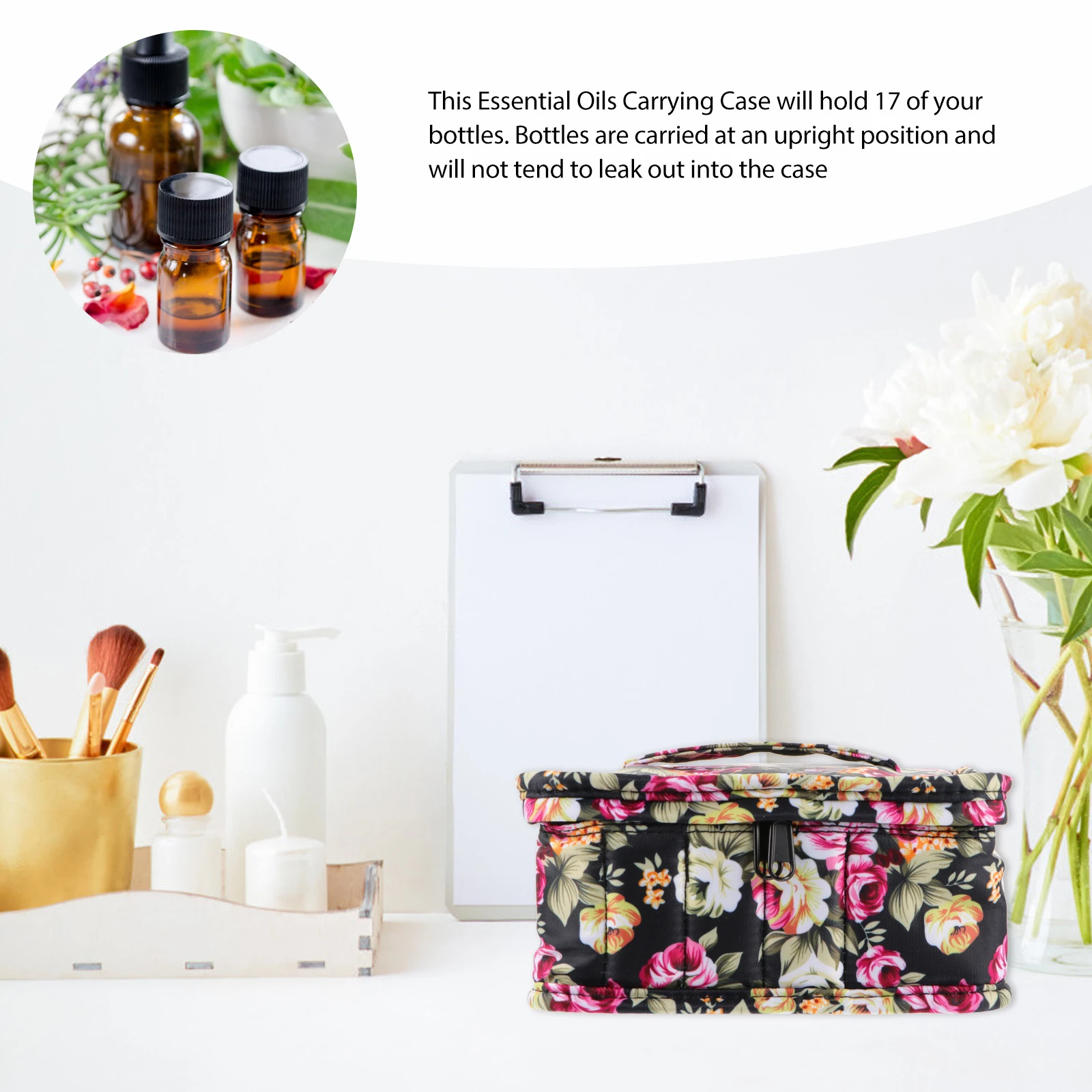 

Essential Oil Pack Cotton Travel Toiletry Bag Bottle Roller Bottles ganizer Well Padded Shell Detachable Dividers Portable