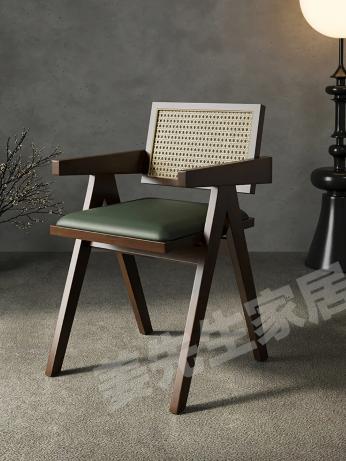 Wooden Natural Ergonomic Dining Chair Arm Simple Commercial Living Room Dining Chair Work Bedroom Coffee Sillas Home Furniture