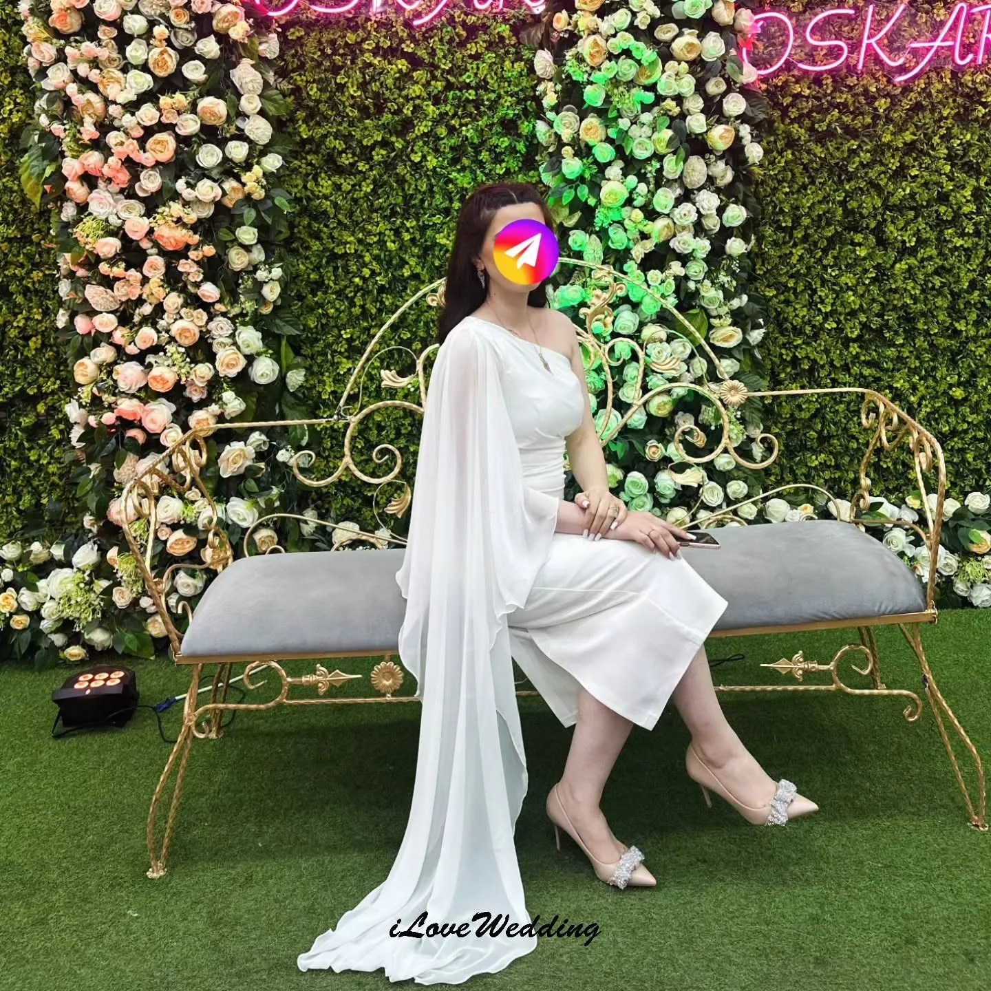 Sukienka na jedno ramię 2025 elegancka kobieca sukienka na imprezę satynowa syrenka długość do herbaty szyfonowe wstążki formalna suknia wieczorowa dostosowana