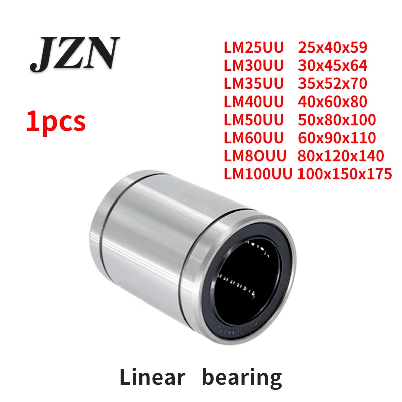 Linear Optical Axis Motion Bearing LM25UU LM30UU LM35UU LM40UU LM50UU LM60UU LM80UU LM100UU