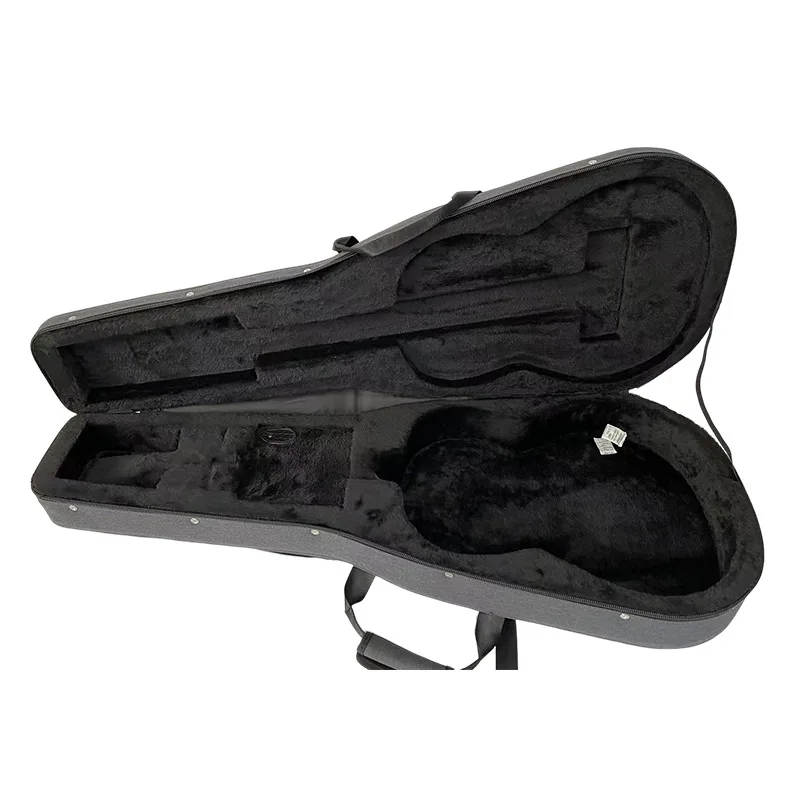 Folk Electric Guitar Hardcase Side Handle Portable Gig Case Travel z piankową wyściółką Wodoodporny twardy pojemnik na gitarę Regulowany pasek