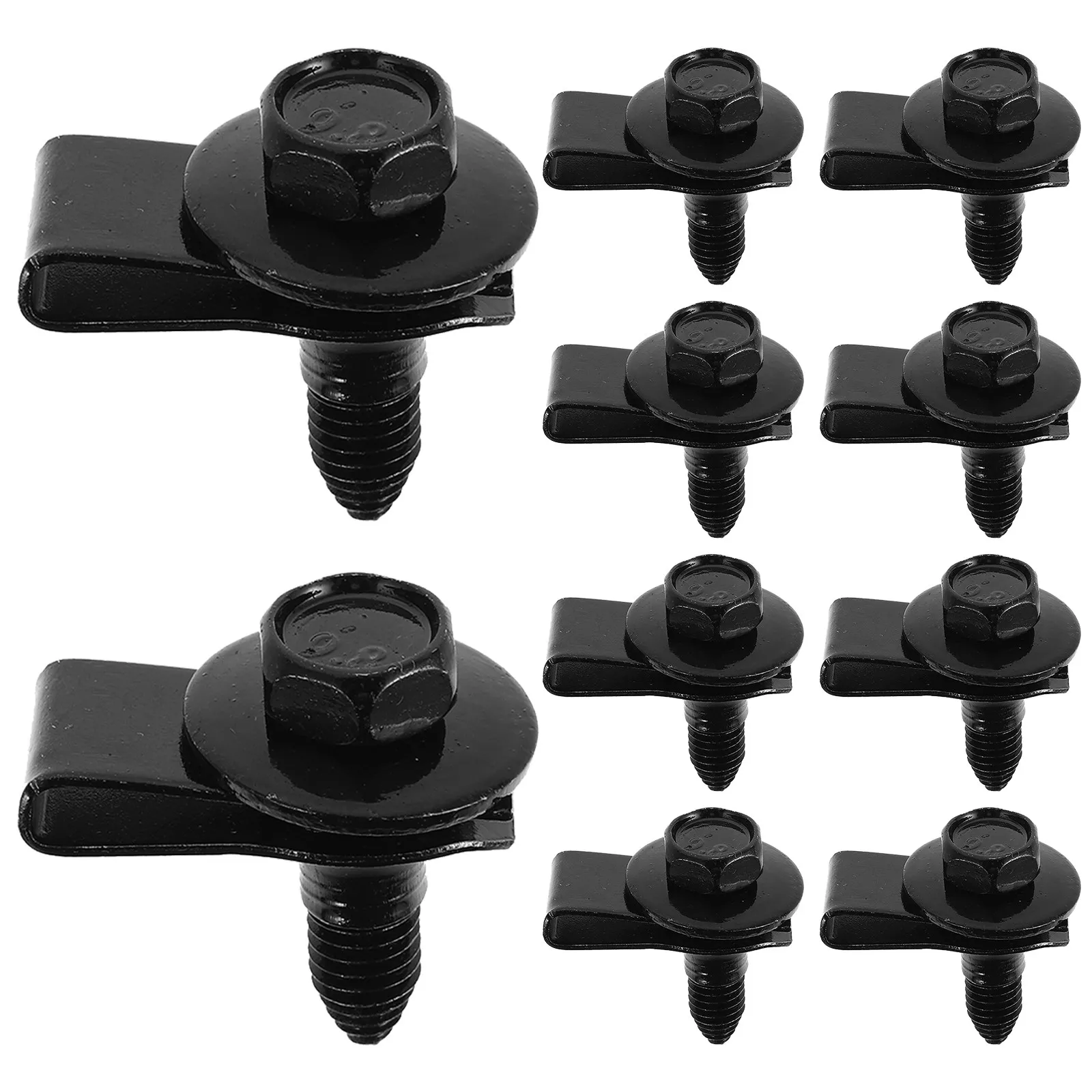 

10 комплектов усиленных U-образных металлических клипс-болтов для бампера, автомобильные винтовые клипсы для защиты бампера, крышки двигателя, панелей кузова