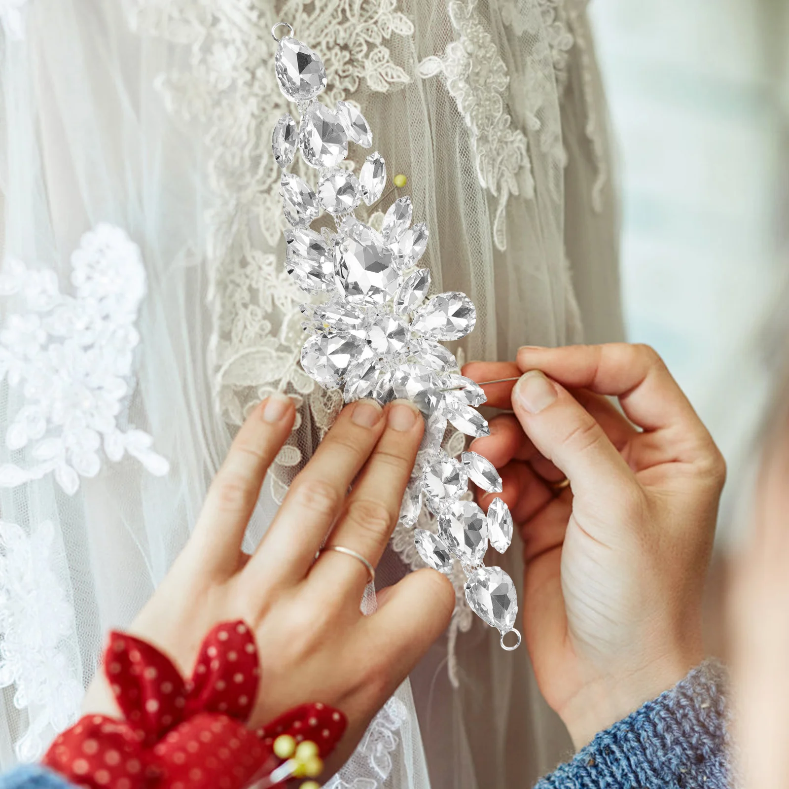 

Rhinestone Wedding Applique Shiny Decorative Patch for Dress Shoes Bag Headwear DIY Clothing Craft Accessories Formal Casual