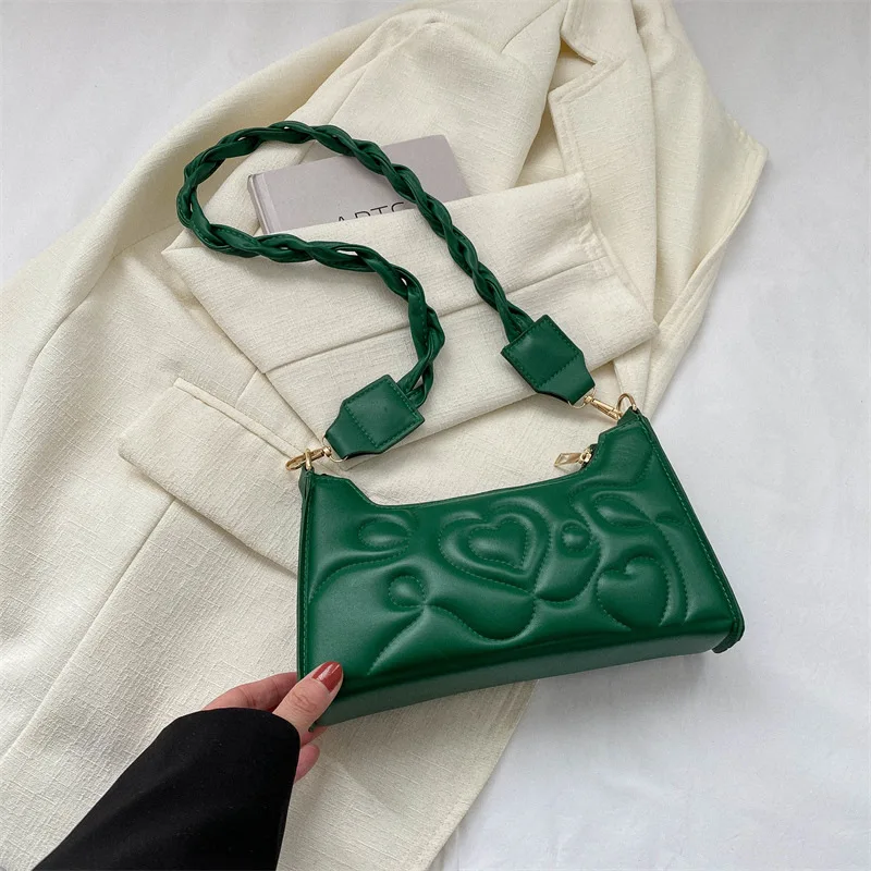 Quilted Pattern  Bag, Solid Color Shoulder Bag, All-Match Zipper Bag