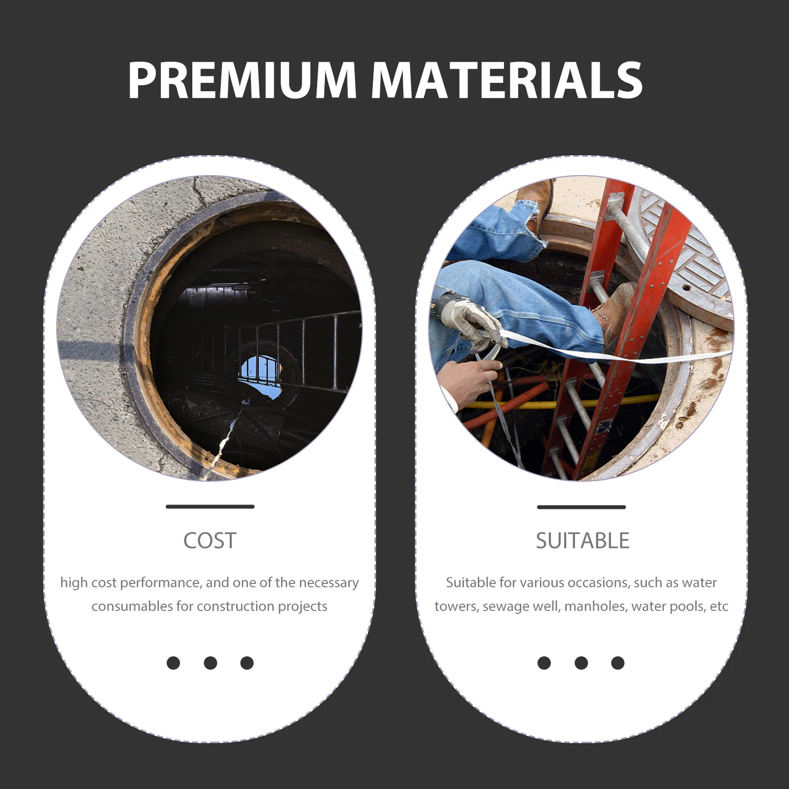 

2pcs Plastic Carbon Steel Ladder Steps For Water Well Manholes Sewage Inspection Heavy Duty Slide Mount Climbing