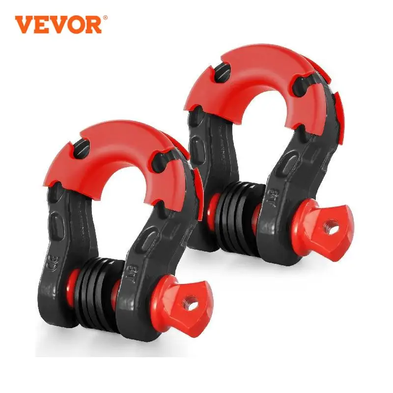 

VEVOR 2pcs 3/4" D-Ring Shackle U-Hook Loop Shackles with 7/8" Screw Pin Isolators & Washers for Jeep Off Road Vehicle Recovery