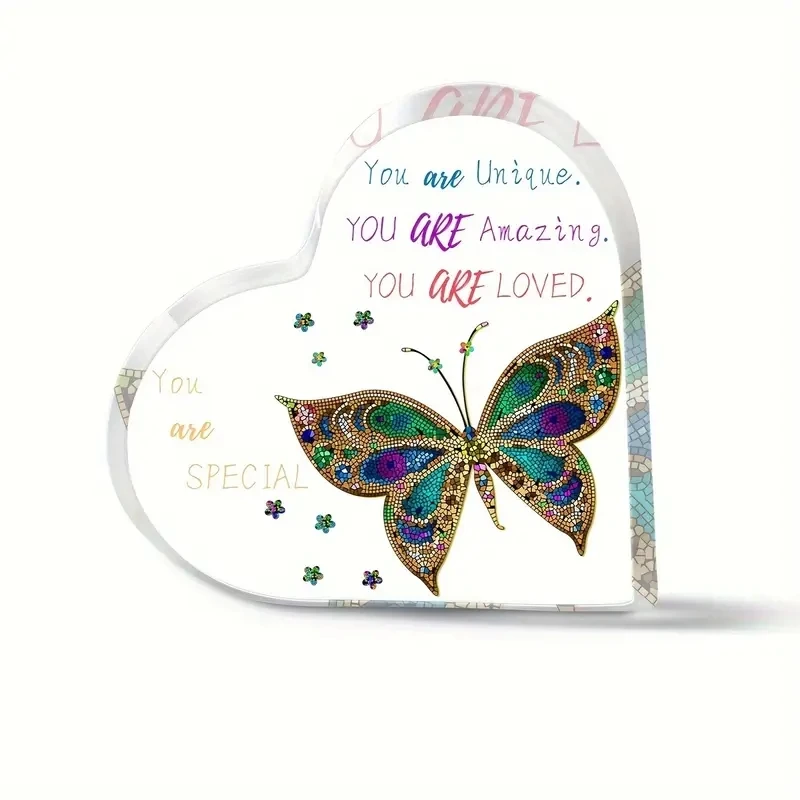 Angel Baby Envelope Print Acrylic Heart Plaque Motivational Quotes Ornament Gift for Colleagues Bedroom Keepsake Desktop Decor