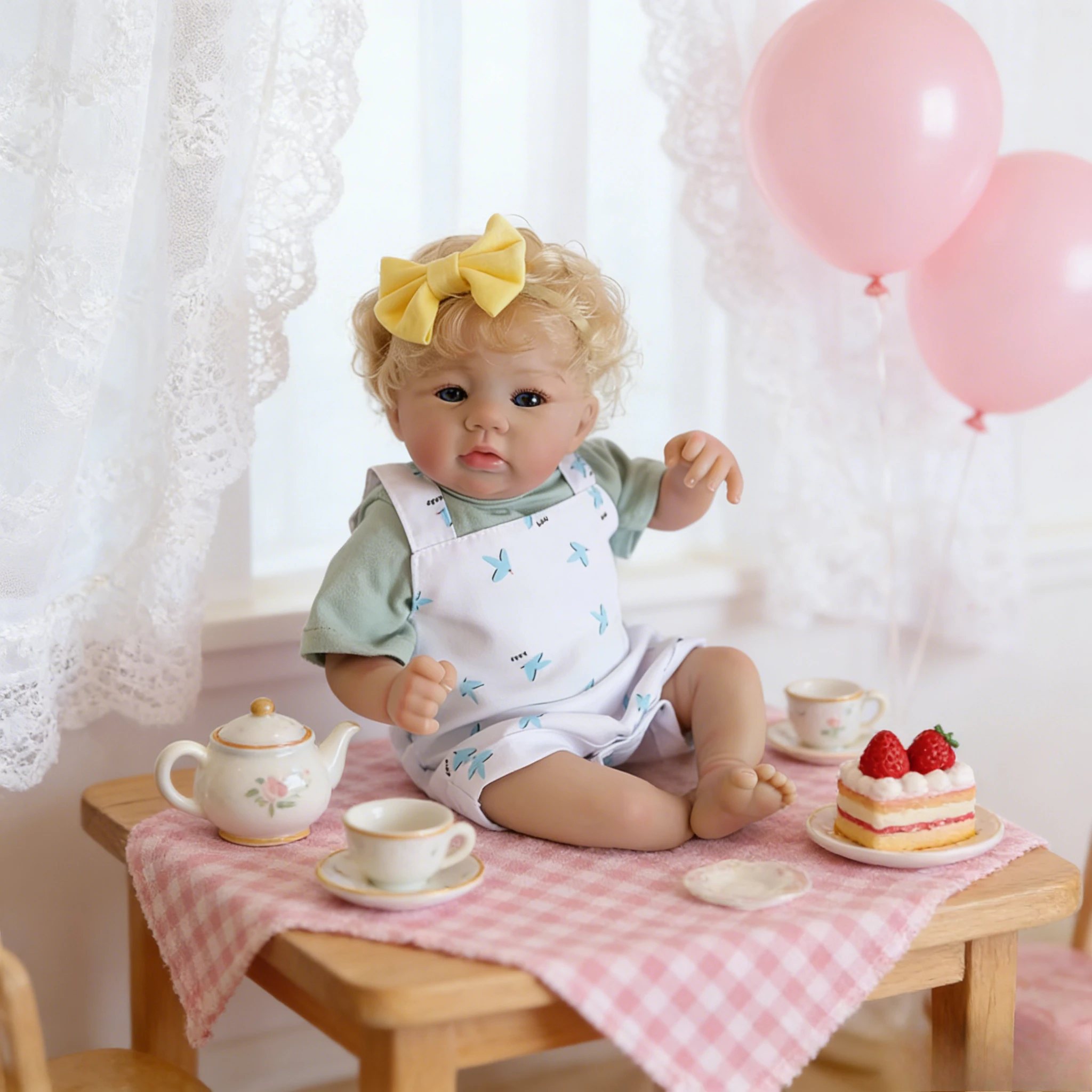 45CM herboren poppen Abigail levensecht knuffelig babyspeelgoed met zacht katoenen lichaam en blauwe ogen kindercadeau