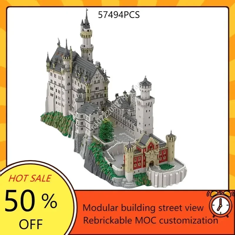 Neuschwanstein Castle Modular MOC Creative street view Model Building Blocks Architecture DIY Education Assembly Model Toys Gift