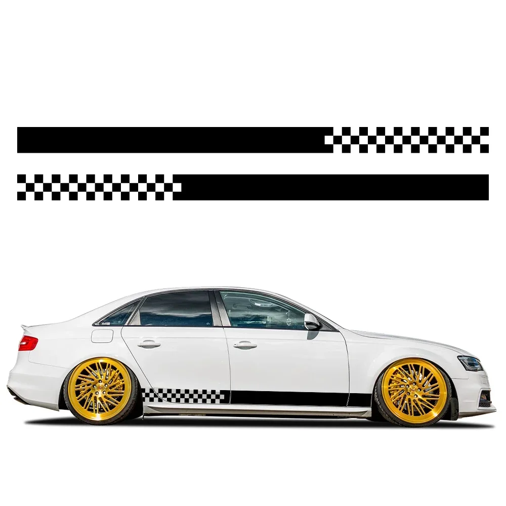 

Автомобильная боковая юбка гоночная наклейка для Audi A4 B8 B9 B7 8W 8K 8E B6 B5 Typ8D Avant Quattro виниловые наклейки внешние накладки аксессуары
