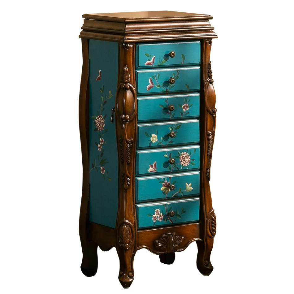 

YY 7-Drawer Cabinet Jewelry Cabinet with Mirror Curio Cabinet Bedroom Makeup Cabinet