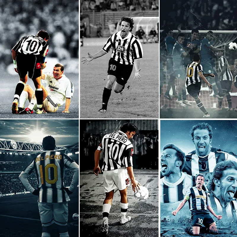 Alessandro Del Piero Football Player Metal Sign Poster Garage Athletes Posters Club Indoor Room Decor Home Decoration Wall