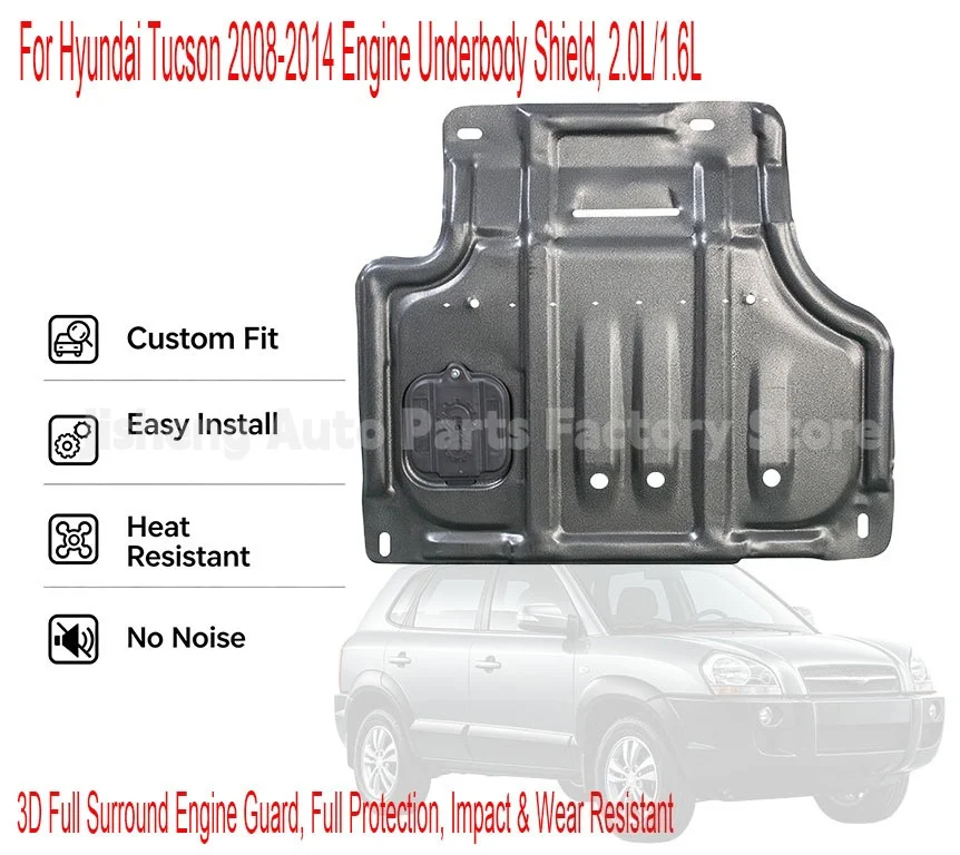 Engine Skid Plate Fit Hyundai Tucson 2008-2014 1.6L 2.0L Thickened Chassis Under Cover Protection Armor