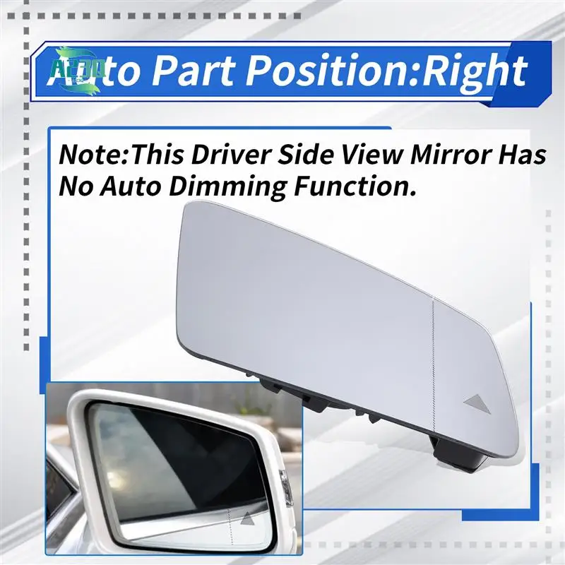 

A23Q-Passenger Side Heated Mirror Glass For Mercedes-Benz Class C E S GLA GLK W204 W212 W221 W246 W176