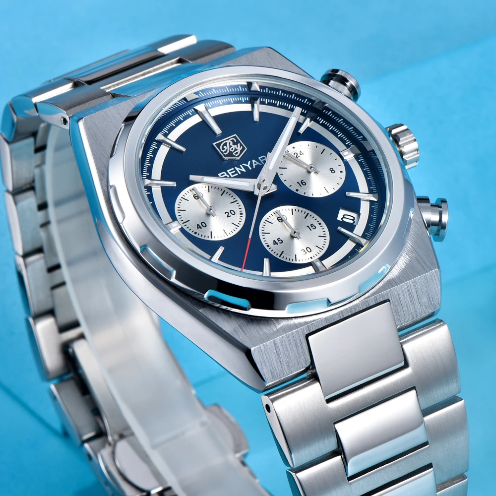 BENYAR 2025, neue Herrenuhren, Top-Marke, Luxus-Quarzuhr für Herren, Chronograph, Sport, Herren-Geschenkuhr, Edelstahl, leuchtend