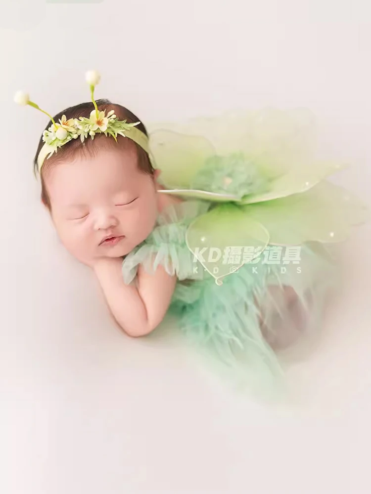 Baby gauze skirt butterfly wings princess cute photo theme set newborn photography props 아기 코스프레