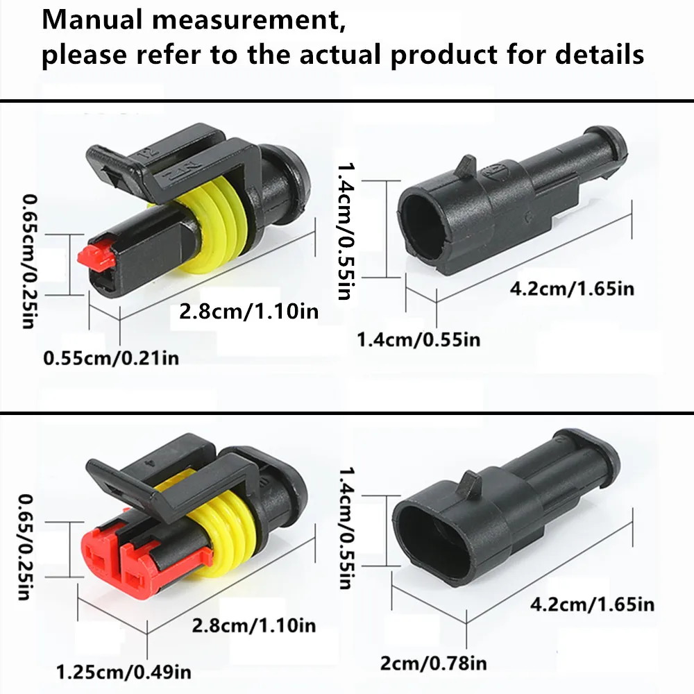 1/2/3/4 Pin Waterproof Connector, Electrical Terminal Quick Connector, 10Pcs/ 5Sets, With Wire, Suitable For Cars, Ships, Etc.