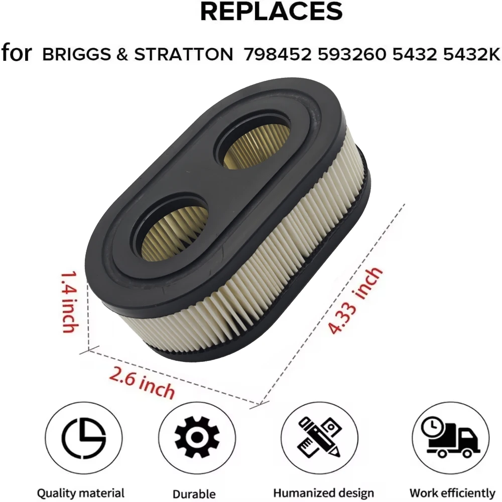 1-10pcsSuitable for Briggs & Stratton 593260 798452 Lawn Mower Replacement Household Cleaning Tools Garden Parts Air Filter