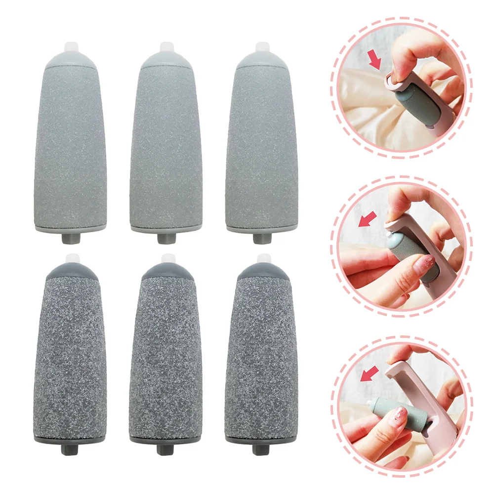 6 Pcs Pedal Electrical Tools Foot Grinder Replacement Head Walker Power Quartz Sand Pedicure Accessory