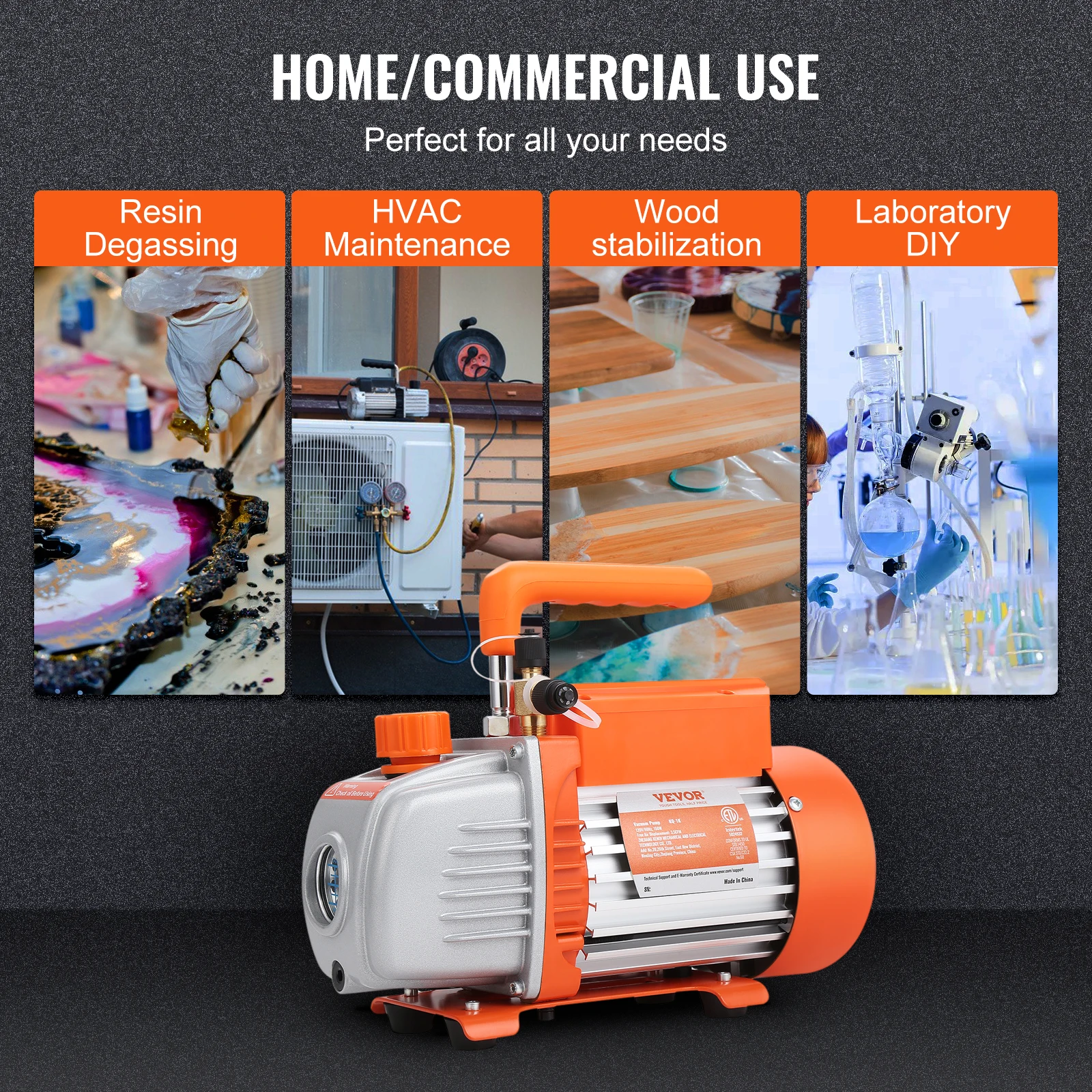 SucceBuy 1 & 2 المرحلة مضخة تفريغ 3.5/5/7CFM AC120V مكيف الهواء مضخة تفريغ ، صيانة التبريد إصلاح HVAC