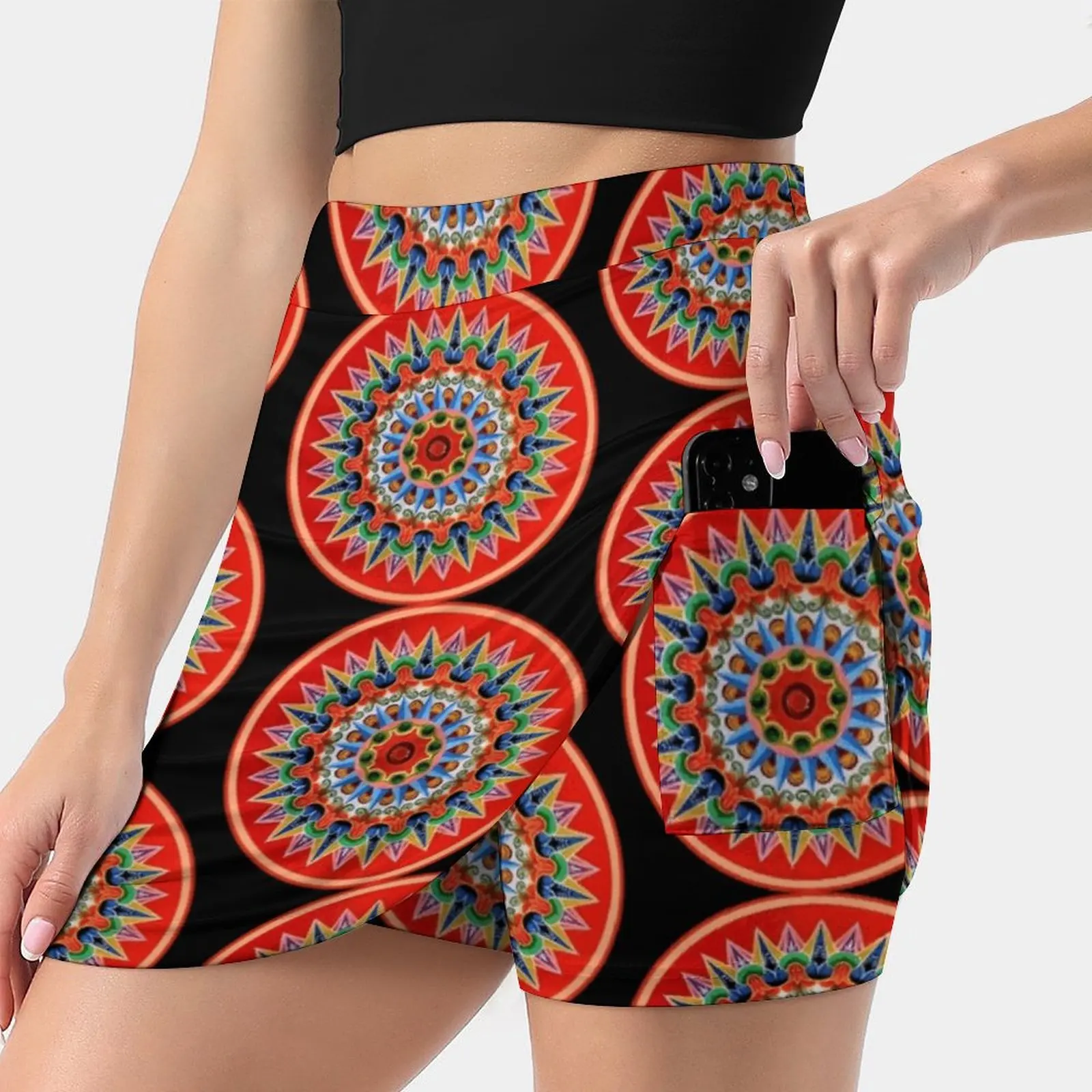 Rican Oxcartwheel Painting Korean Fashion Skirt Summer Skirts For Women Light Proof Trouser Skirt Rica Oxcart Wheel Folklore
