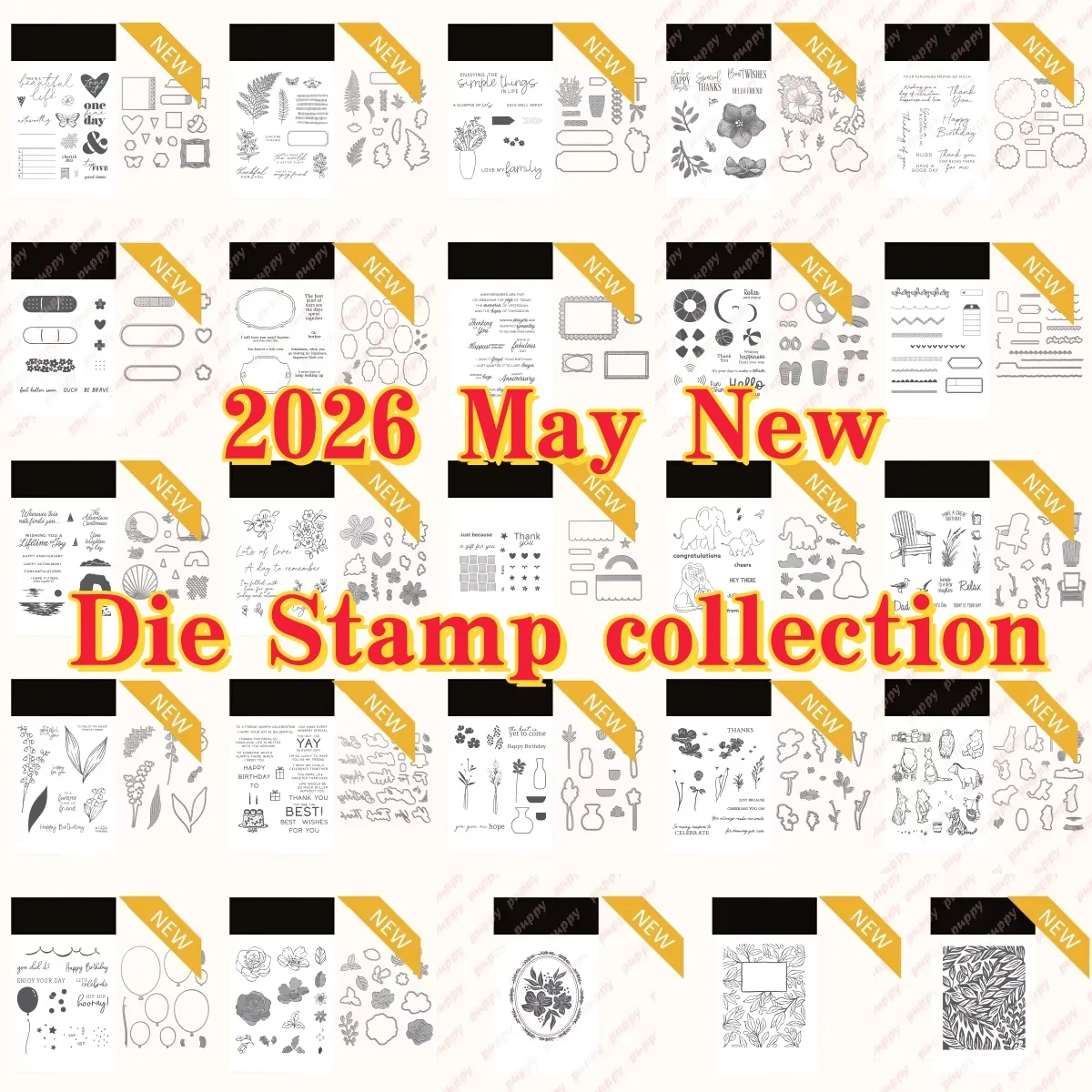 Nouveauté Mai 2026 : Pochoirs de découpe en métal, tampons transparents et pochoirs à feuille à chaud à motifs floraux pour scrapbooking, loisirs créatifs et décoration de cartes DIY