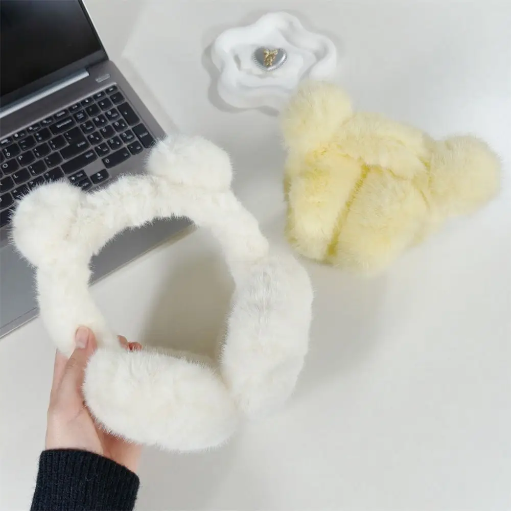 귀여운 곰 귀 모양 귀마개 방풍 접이식 귀덮개 겨울용 따뜻한 귀덮개 야외용
