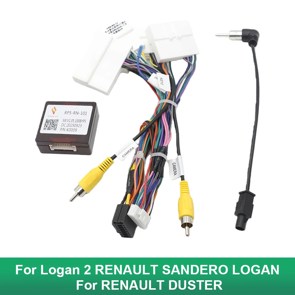 For Logan 2 RENAULT SANDERO LOGAN RENAULT DUSTER Canbus Car 16pin Power Cord Wiring Harness Adapter