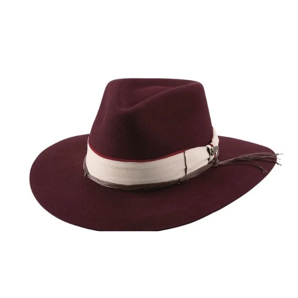 Men's Wool Wide-Brimmed Denim Distressed Vintage Jazz Fedora: Fashionable, Versatile Western Cowboy Hat, Elegant Gentleman's Hat