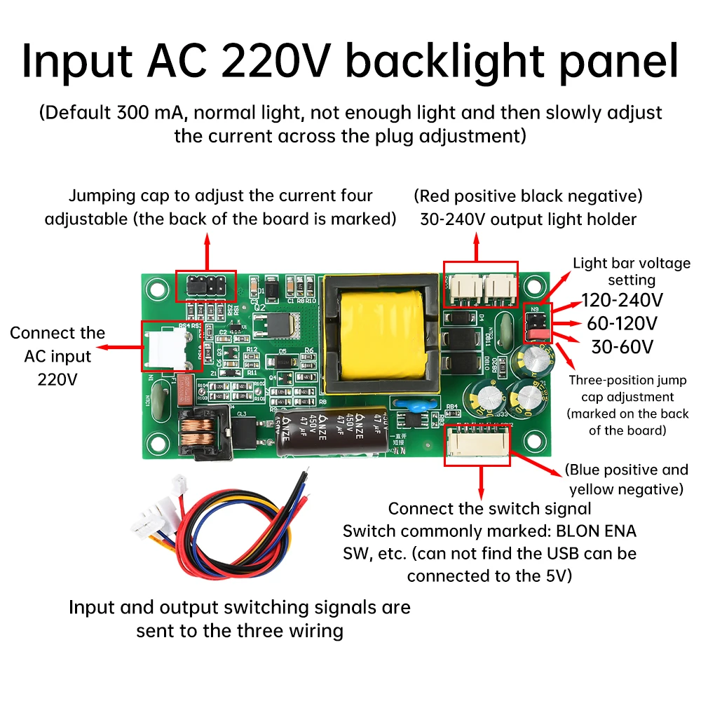 Universal 19-55 Inch LED LCD TV Backlight Driver Module AC220V DC300-380V Constant Current Board Universal Driver Inverter Board