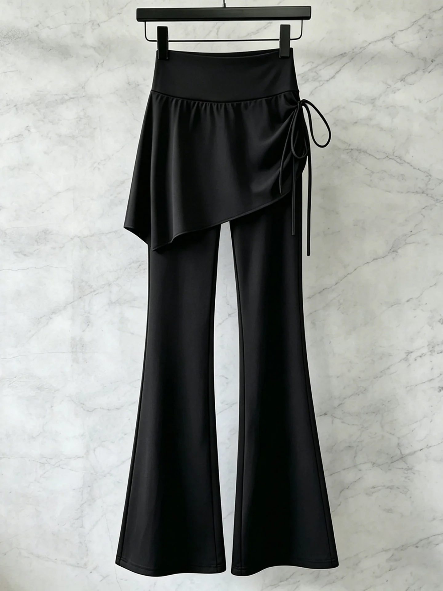 

2026 New Yoga Pants Women's High Waist Capri Length Micro Flare Pilates Sport Trousers Outerwear Spring Faion Skirt