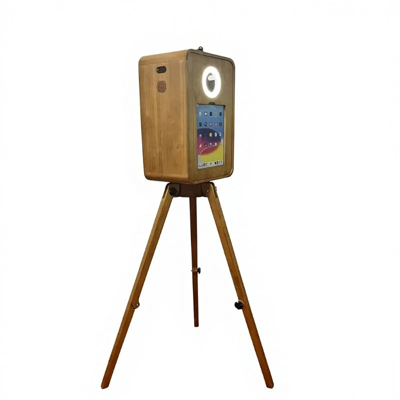 

Wooden Folding Leg iPad Photo Booth, Suitable for Renting at Weddings, Parties, Birthdays, and Gatherings