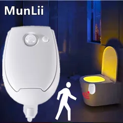 LED Night Light PIR Motion Sensor LED Toilet Lights Washroom Night Lamp 8 Colors Toilet Bowl Lighting For Bathroom Washroom