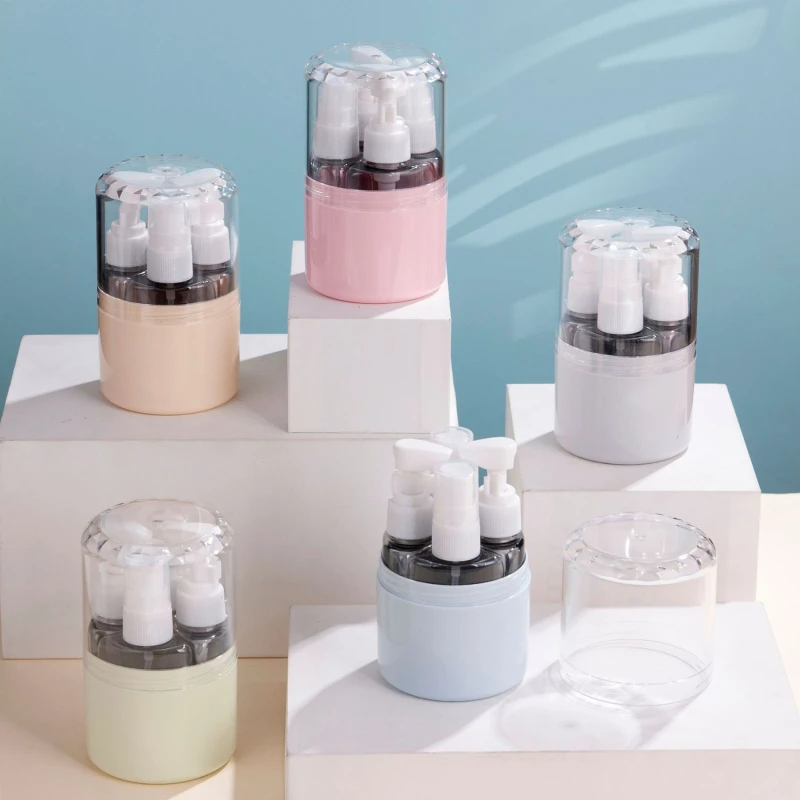 

Прозрачная безвоздушная бутылка для косметического крема, 4 шт., диспенсер для путешествий, контейнер для макияжа для крема, геля, лосьона, 5 цветов